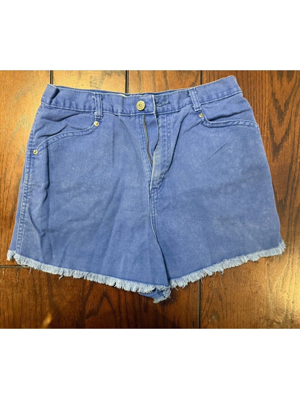 Bonjour Blue Denim Cut-Off Shorts Juniors 13/14 Raw Hem 5-Pocket Cotton